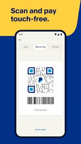PayPal app betal berøringsfrit.