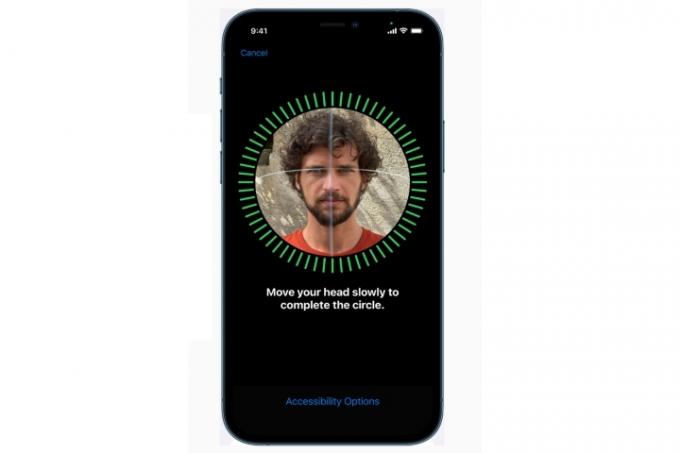 Face ID 회전 인터페이스.