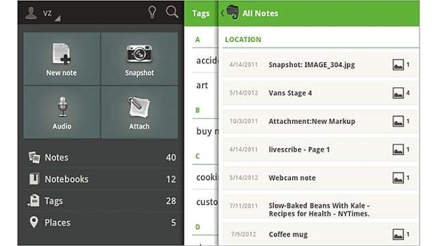 Скріншот Evernote для android