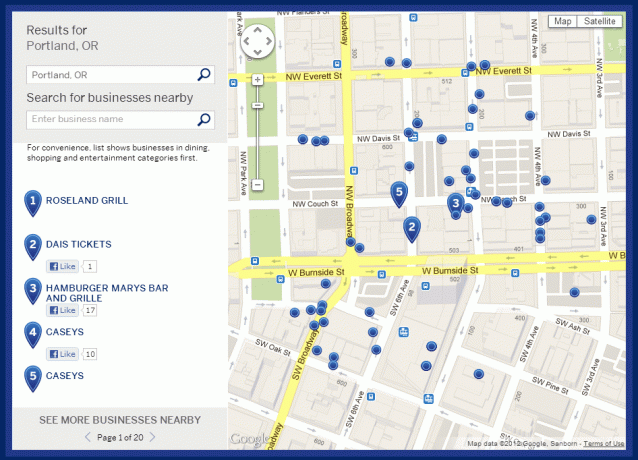 obchodná mapa amex