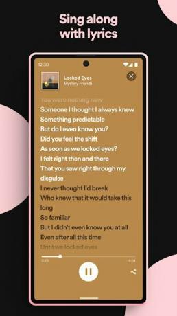 Spotify synger sammen med tekster.