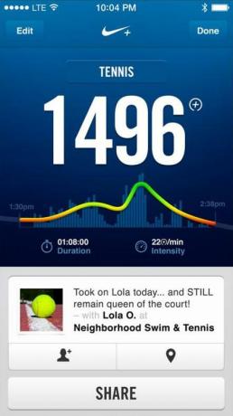 Nike Fuelband SE app tennis