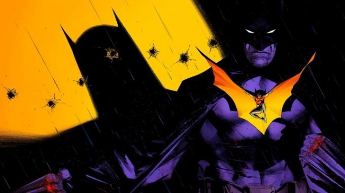 Batman met Tim Drake als Robin op de voorgrond voor Failsafe cover art.