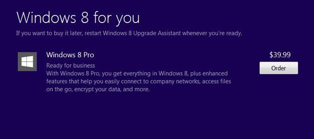 Kupite namestitev sistema Windows 8