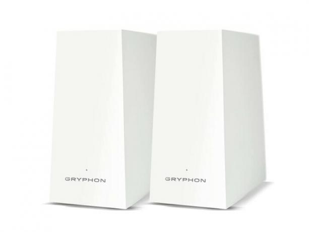 Gryphon AX Advanced Security and Parental Control Tri-Band Mesh WiFi Router AX4300 mit zwei Geräten.