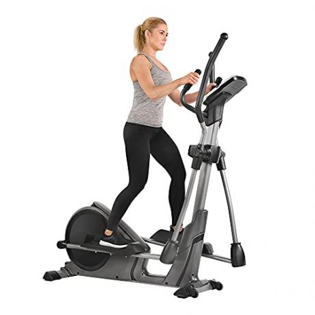 Sunny Health & Fitness Magnetisches Ellipsentrainer-Gerät mit Gerätehalter, programmierbarem Monitor und Herzfrequenzüberwachung, 330 LB Maximalgewicht – SF-E3912