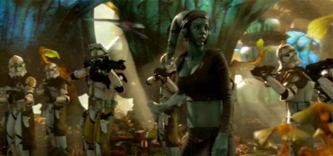 V Revenge of the Sith je obkľúčená mimozemská žena.