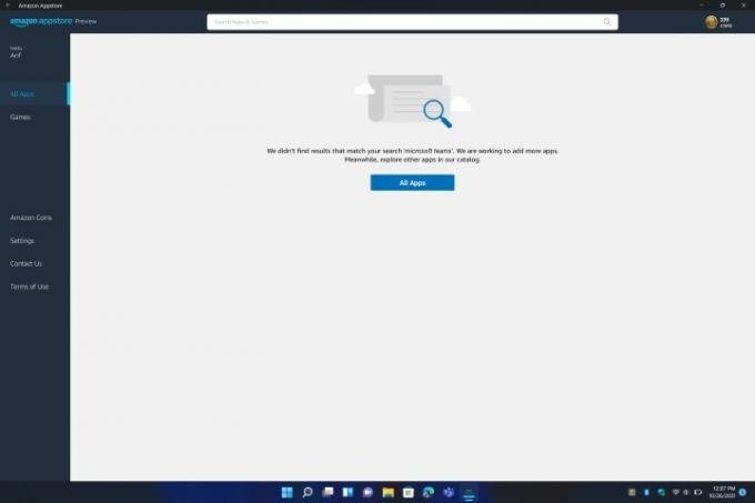 Aplicaciones que faltan en Amazon App Store en Windows 11.