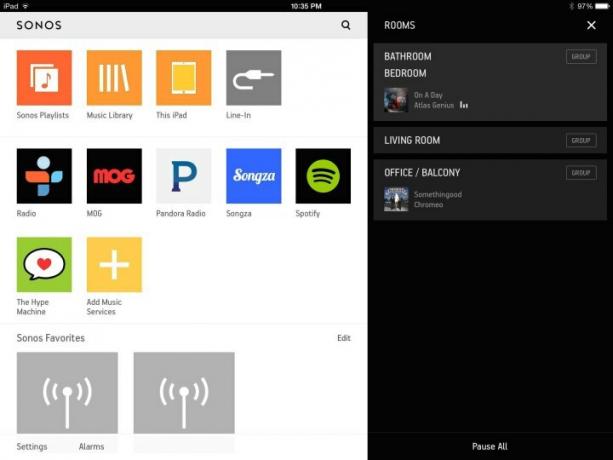 Aplicación Sonos para iPad