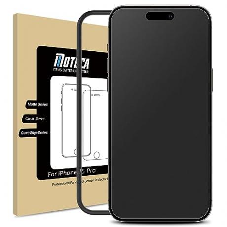 Mothca matt üveg képernyővédő fólia iPhone 15 Pro készülékhez (6,1 hüvelykes) tükröződés- és ujjlenyomat-mentes edzett üveg átlátszó fólia, [könnyen szerelhető keret] tokbarát, buborékmentes - sima, mint a selyem