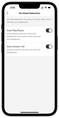 Aplikasi Bose Music di iOS: Pakai opsi sensor.