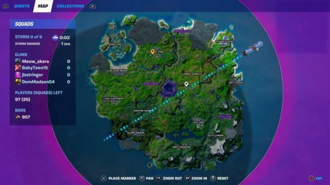 La carte de Fortnite. 