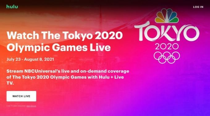 Viendo los Juegos de Tokio en Hulu.