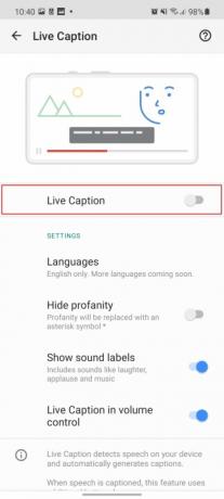 como ativar legendas ao vivo na legenda do Android 10 Samsung 3