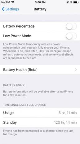 stan baterii Apple iOS 11 3