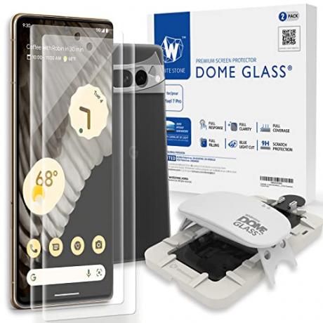 [แพ็คเกจ 2 DOME GLASS +1 CAM] Whitestone Dome Glass Screen Protector สำหรับ Google Pixel 7 Pro (2022), กระจกนิรภัย ชิลด์กระจกพร้อมเทคโนโลยีการกระจายของเหลว [ชุดติดตั้งง่าย] ตัวป้องกันหน้าจอสมาร์ทโฟนพร้อมตัวป้องกันฟิล์มกล้อง - 2แพ็ค