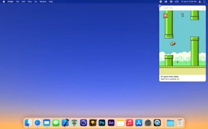 Flappy Bird בתוך הודעת MacOS