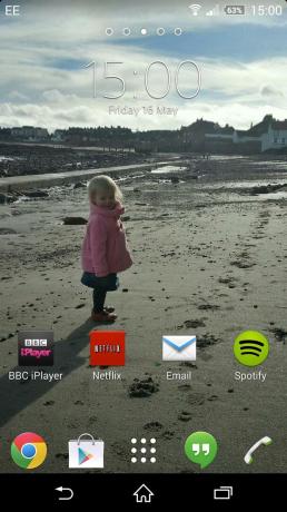 Écran d'accueil de capture d'écran du Sony Xperia Z2