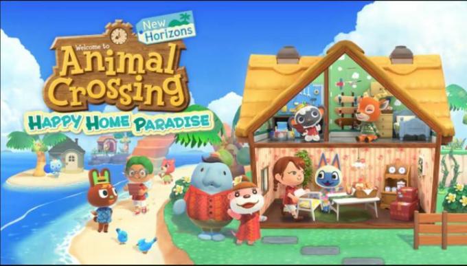 Galvenā māksla Animal Crossing Happy Home Paradise.