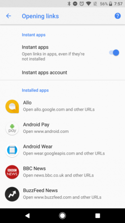 Enlaces de apertura de revisión de Android 8.0 Oreo