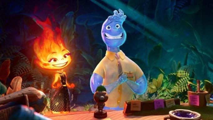 Ембер і Вейд у фільмі Pixar Elemental.