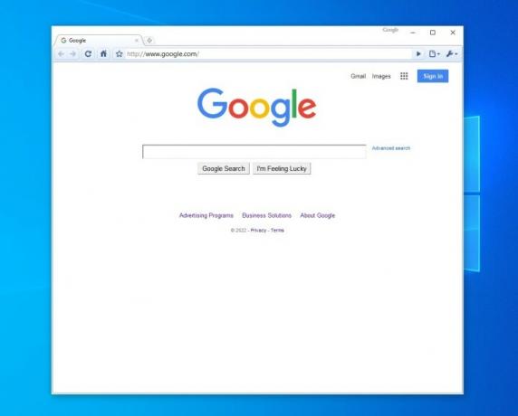 تعرض لقطة الشاشة الإصدار 5 من Chrome.