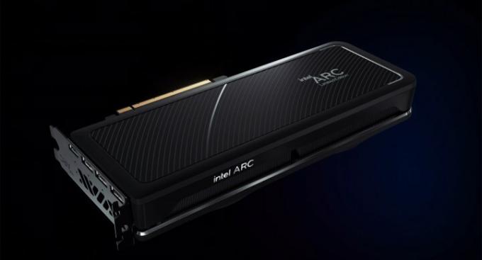 ภาพเรนเดอร์ของ GPU เดสก์ท็อป Arc Alchemist ของ Intel