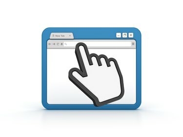 Navegador de Internet con cursor de mano de computadora