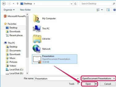Valitse ja avaa ODP-tiedosto.