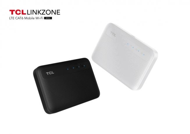 جهاز Linkhub CAT6 Mobile Wi-Fi MW63 باللونين الأسود والأبيض.