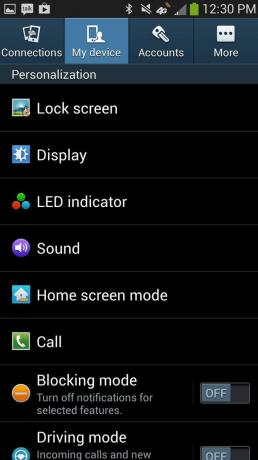 Nastavitve personalizacije posnetka zaslona za pregled Samsung Galaxy S4 Active