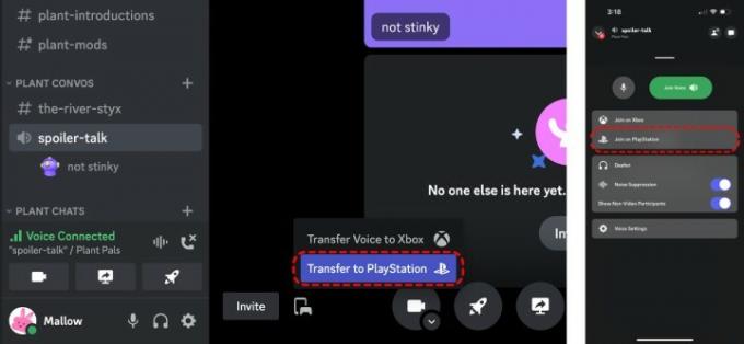 Transfira um bate-papo do Discord para o PS5.