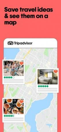 Zrzut ekranu przedstawiający pomysły na planowanie podróży w aplikacji Tripadvisor