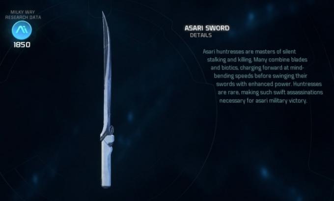 Mass Effect: Andromeda Asari Sword