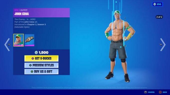 Ținută fără cămașă John Cena în Fortnite.