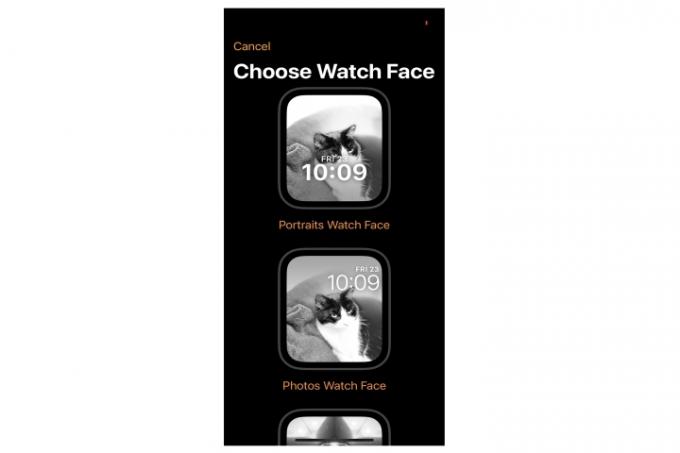 Apple Watchのフォトフェイスのバリエーション。