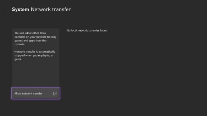 ustawienie transferu sieciowego na konsoli Xbox Series X