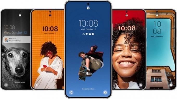 Samsung'un OneUI 5'teki yeni kilit ekranı.