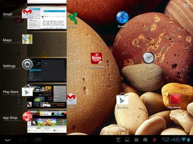 Lenovo IdeaTab S2109 przegląda menu zrzutów ekranu z tabletem z ustawieniami lodów w systemie Android 4.0