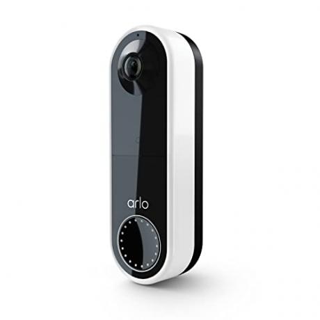 Arlo Essential video durvju zvans — HD video, 180° skats, nakts redzamība, divvirzienu audio, tieši uz Wi-Fi, nav nepieciešams centrmezgls, bez vadiem vai vadu, balts — AVD2001