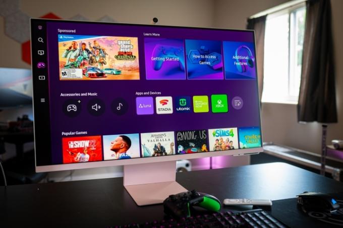 Samsung Gaming Hub na monitorju Samsung M8.