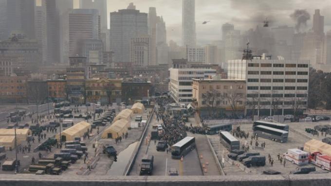 DMZ serijos sankryžos vaizdas po vaizdo efektų.