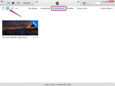 Velge fanen Hjemmevideoer i iTunes.