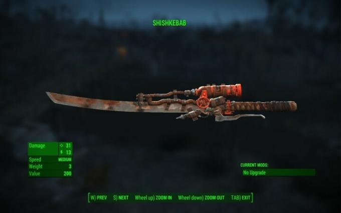 נשק שישקבב ב-Fallout 4. 
