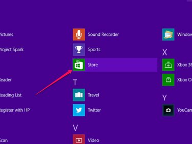 Haga clic en el icono de Microsoft Store