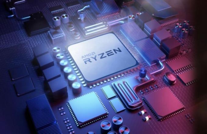 AMD Ryzen-processor i et bundkort.