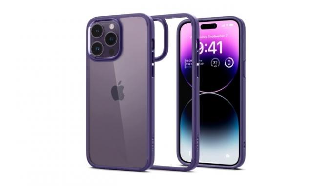 Spigen Ultra Hybrid lila lökhárító iPhone 14 Pro készülékhez