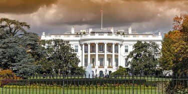 Panoramautsikt over Det hvite hus i Washington DC