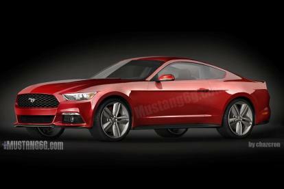 novo mustang igual às antigas renderizações do modelo 2015 são lançadas mustangredfront