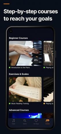 Flowkey zongora tanulási alkalmazás.